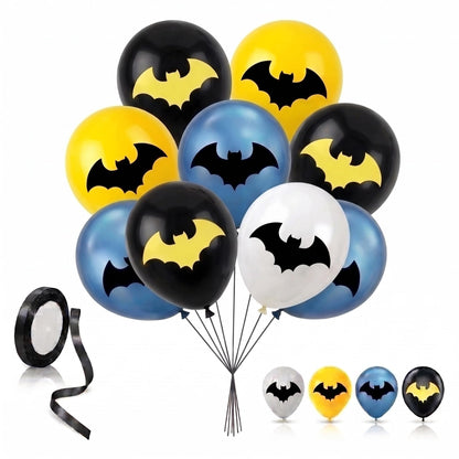 Bat Superhero 12" Birthday Balloons 30 Pcs Party Decorations Set for Kids