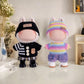 4pcs Handcrafted 15cm/17cm Doll Clothes Set (No Doll), Cute and Premium Outfits Accessories, Hand Crocheted Hat, Sweaters, Skirt, Bag (Rainbow) AK052