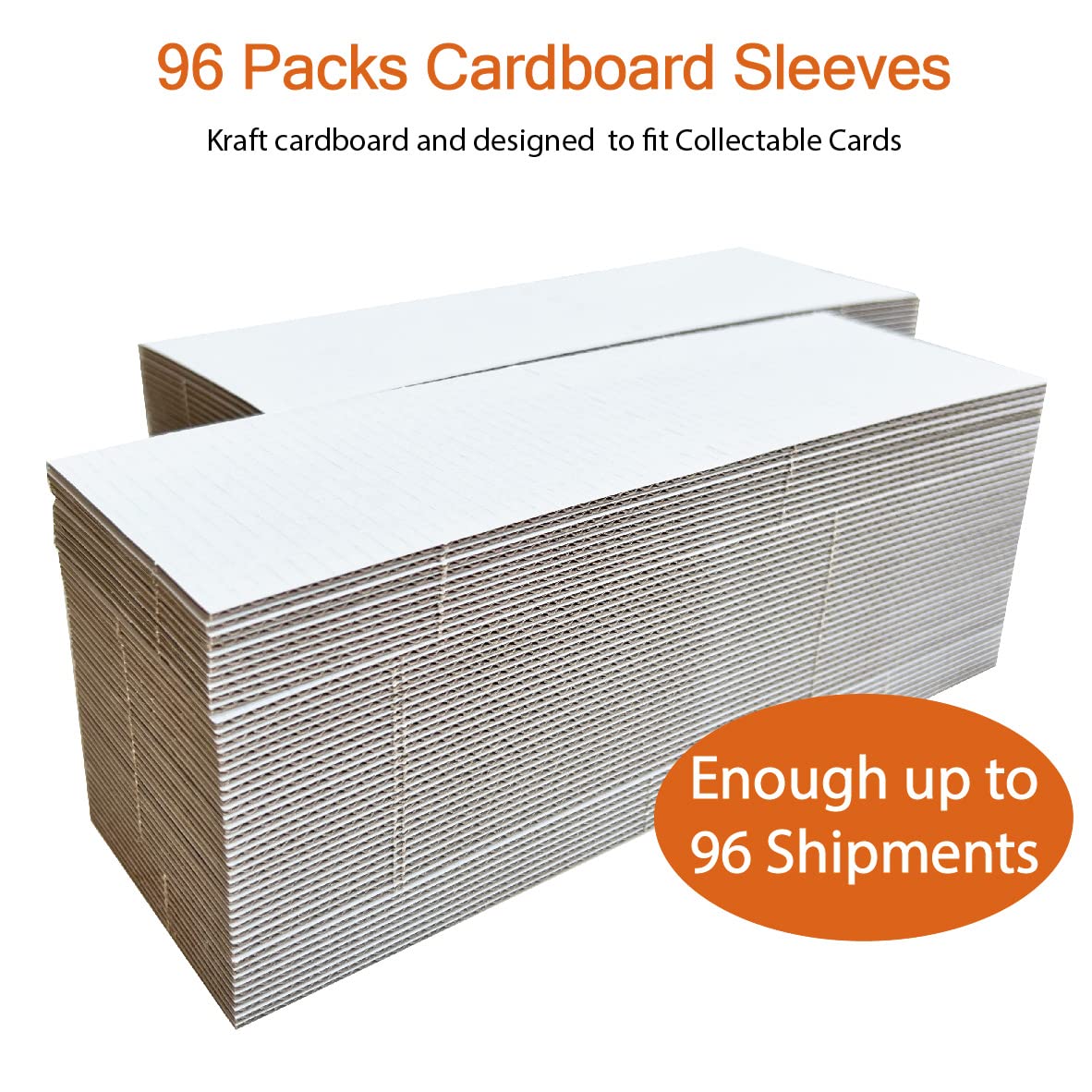 96 Packs Sleeves for Sports Card Protectors, 3" x 4.5" Cardboard Sheets for Trading Card Folders, Mail Shipping Stiffeners, Insert (96 Packs)