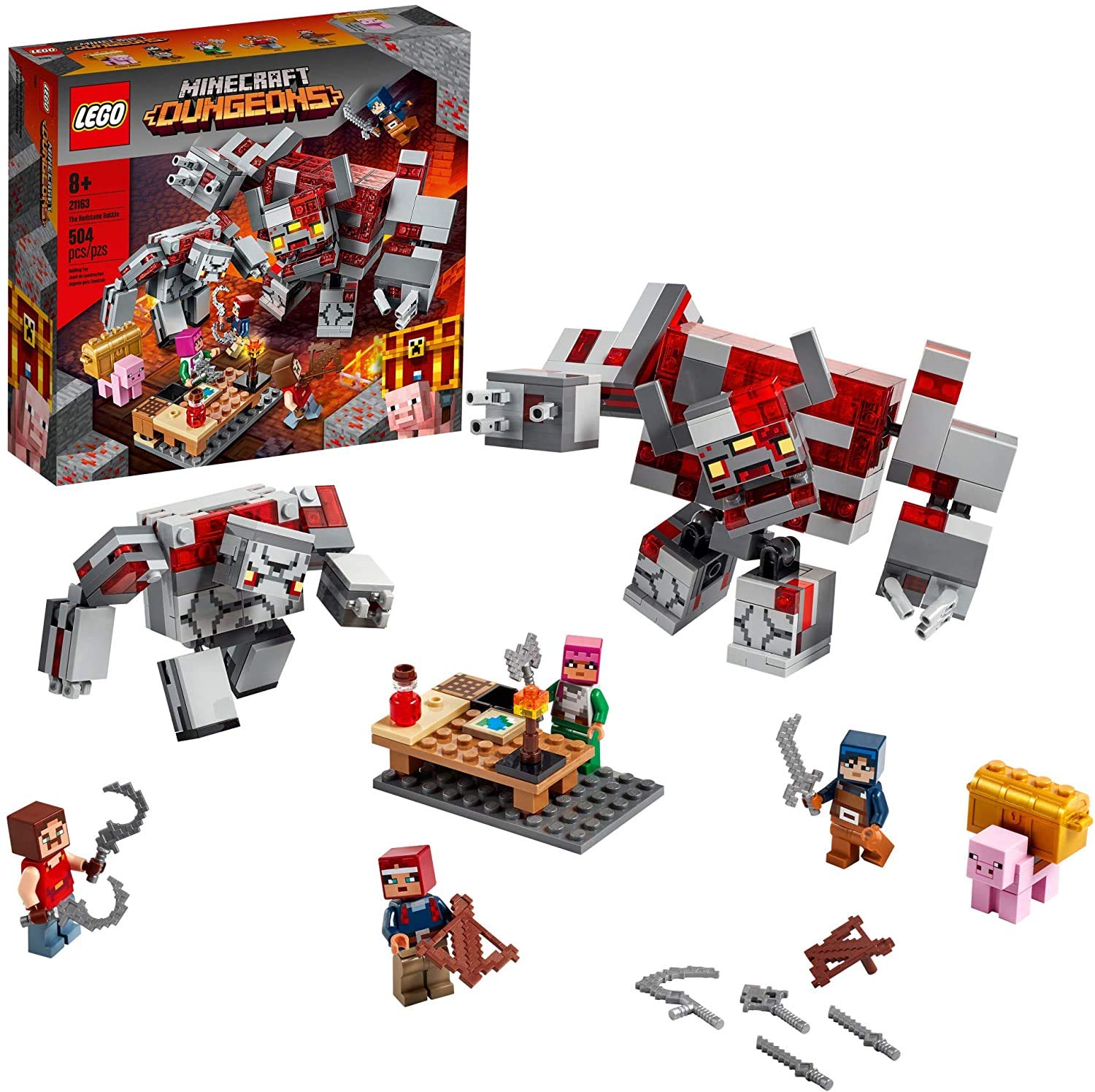 Lego Minecraft The Redstone Battle 21163 Cool Minecraft Set for Kids Aged 8 and Up, Great Birthday Gift for Minecraft Players and Fans of Monsters,