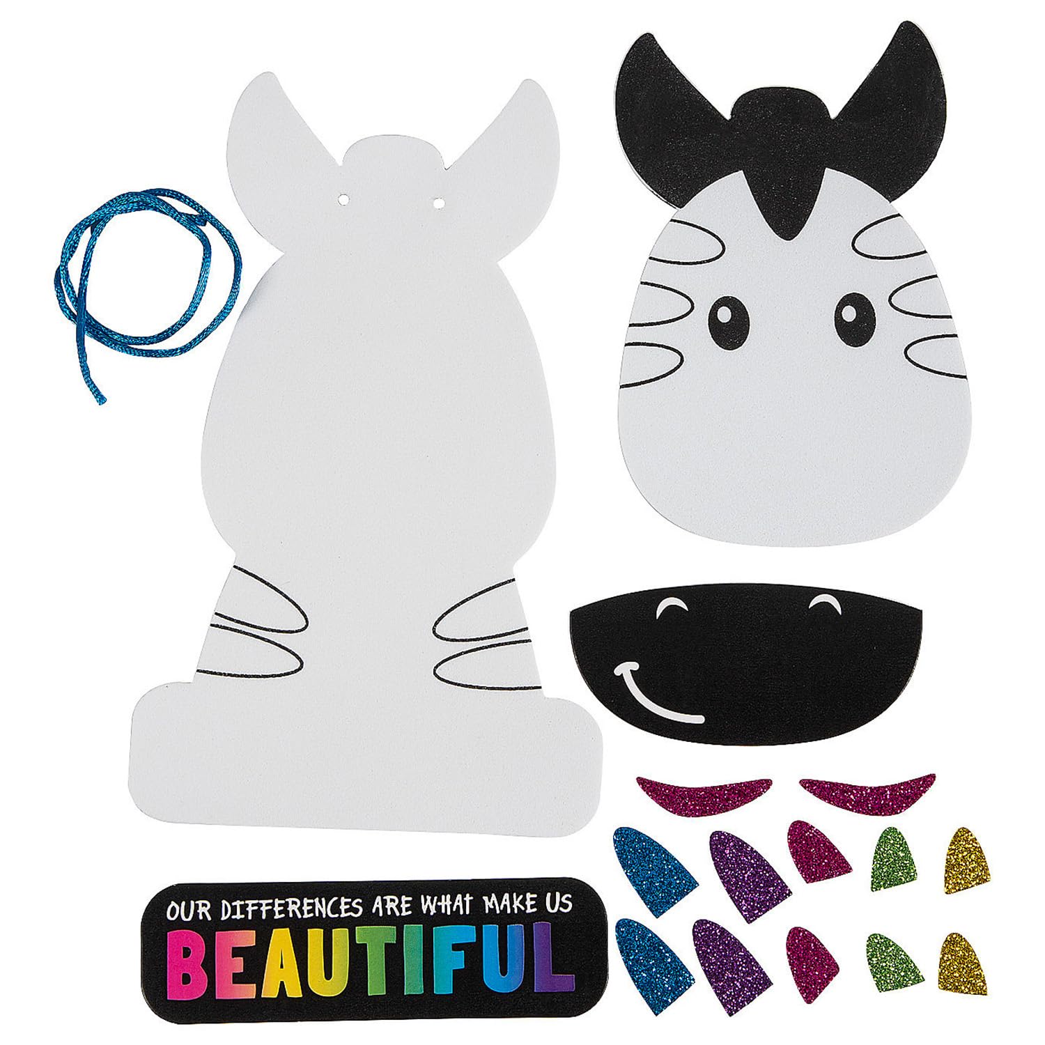 Fun Express Rainbow Zebra Sign Craft Kit, Makes 12