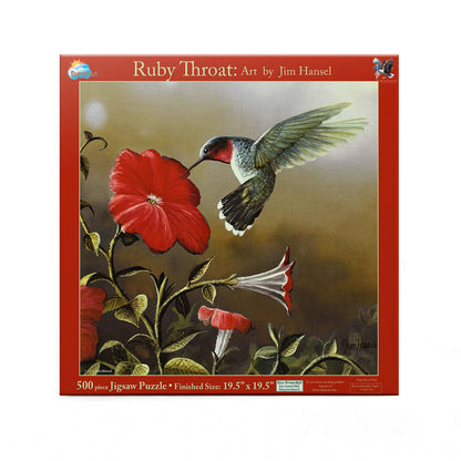 SUNSOUT INC - Ruby Throat - 500 pc Jigsaw Puzzle by Artist: Jim Hansel - Finished Size 19" x 19" - MPN# 67324