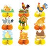 9 PCS Chicken Honeycomb Centerpieces Table Decorations Chicken Table Centerpieces for Chicken Party Supplies Chicken Birthday Party Decorations Farm