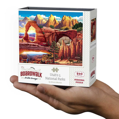 Boardwalk Utah's 5 National Parks 210 Piece Personal Puzzle, Jigsaw Puzzles with Premium Box, Utah Gifts for Adults, 6"x8"