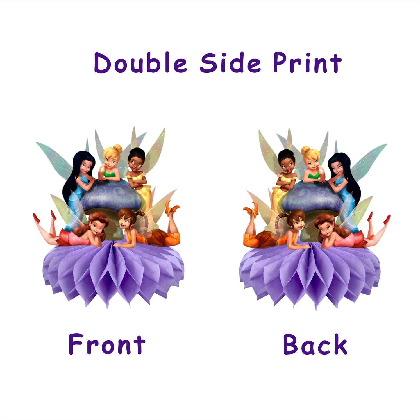 8Pcs Fairy For Tinkerbell Honeycomb Table Centerpiece,Cartoon Birthday Party Supplies Table Decorations for Party Decorations.