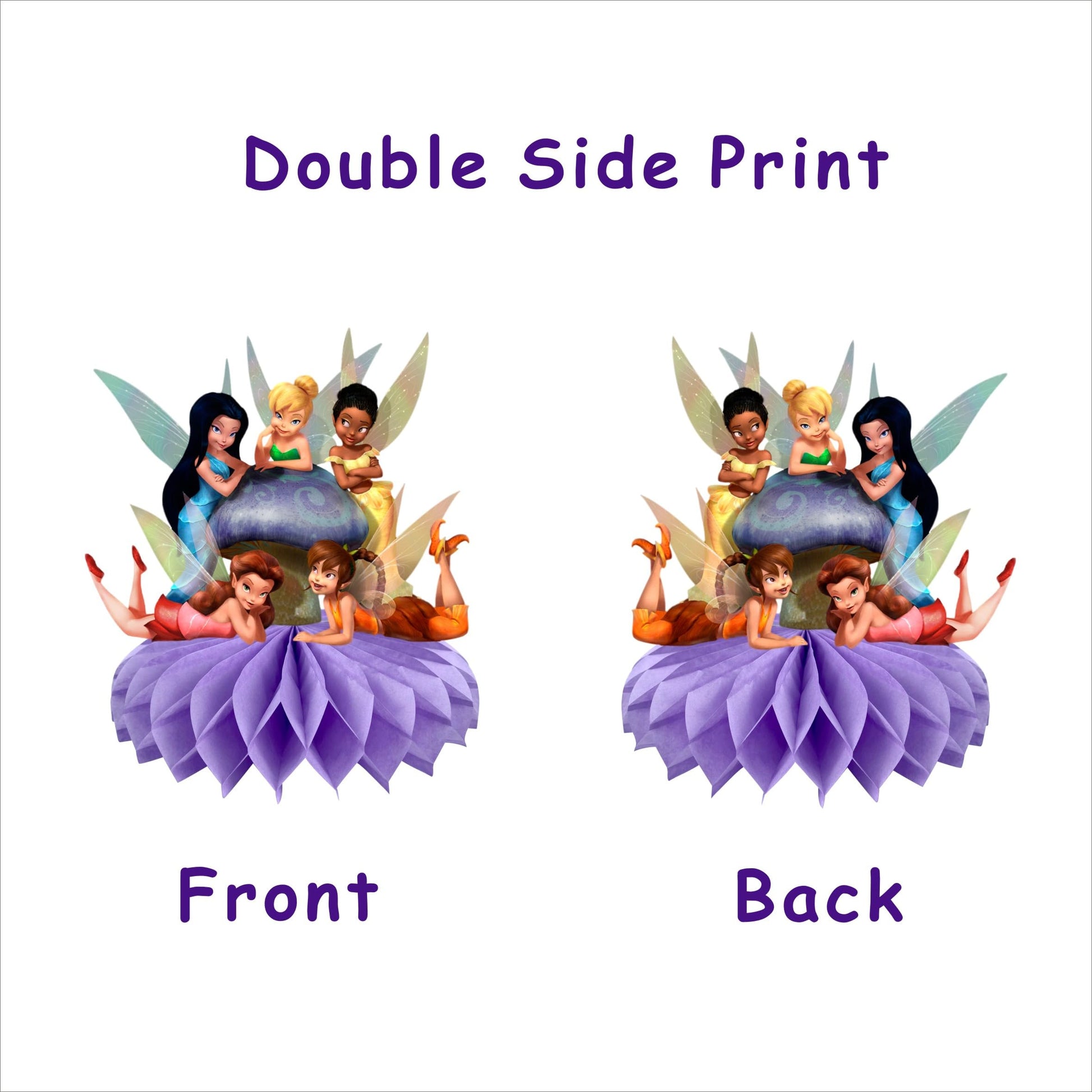 8Pcs Fairy For Tinkerbell Honeycomb Table Centerpiece,Cartoon Birthday Party Supplies Table Decorations for Party Decorations.