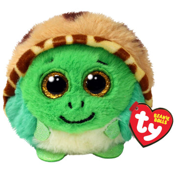 Ty Beanie Balls - Cruiser the Turtle with Gold Glitter Eyes, Collectable Soft Round Plush Toys - 8cm - T42549
