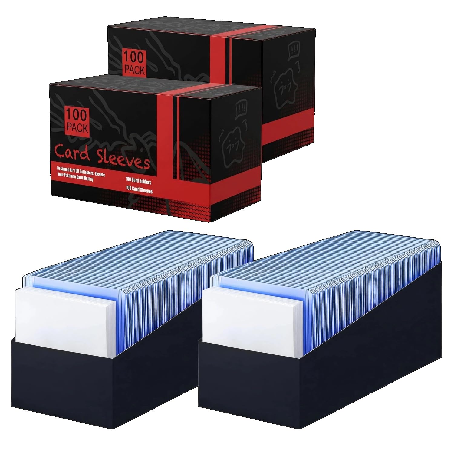 SummitFlare 400 Card Sleeves and Toploaders Bundle - 200 Rigid 3"x4" Toploaders + 200 Soft Penny Sleeves for Magic The Gathering, Sports and Trading