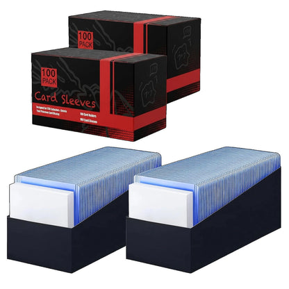 SummitFlare 400 Card Sleeves and Toploaders Bundle - 200 Rigid 3"x4" Toploaders + 200 Soft Penny Sleeves for Magic The Gathering, Sports and Trading