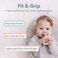 Loulou Lollipop Wild Silicone Teether for Babies 4 Months and Up, Textured Teething Ring for Sore Gums, BPA-Free Food-Grade Silicone, Easy-Grip Open