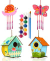 Home Composer 4 Pack DIY Bird House Wind Chime Kits for Children to Build and Paint, Wooden Arts and Crafts for Kids Girls Boys Toddlers Ages 8-12 4-6
