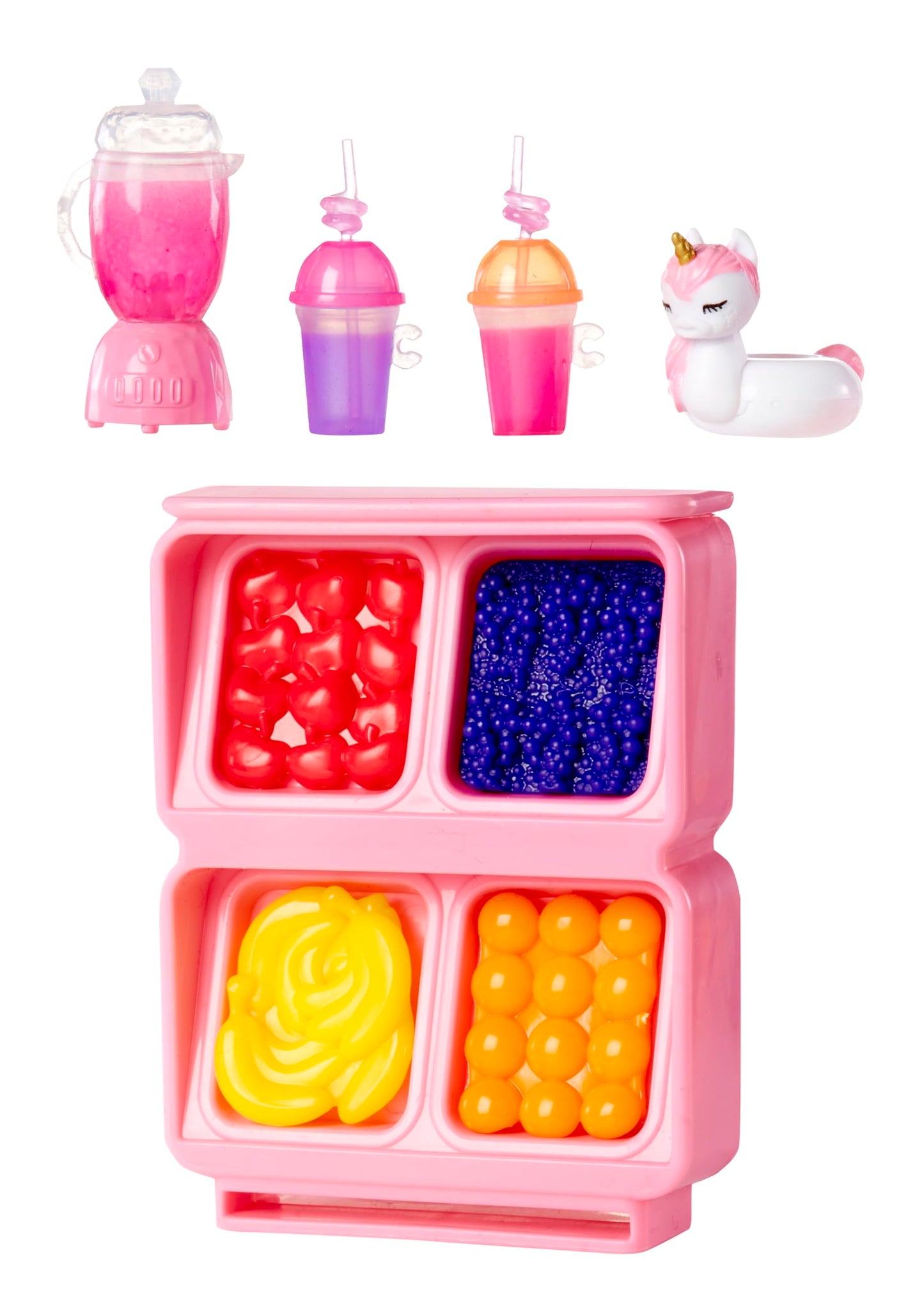 Rainbow High Littles Pool Day Playset + Small Doll (Pink 5.5”), Pool with Rainbow Slide, Accessories, Smoothie Stand, Kids Gift Ages 4+