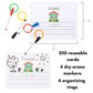 Dry Erase Spanish Flash Cards for Kids | English - Spanish Alphabet Flash Cards for Beginners - Set of 200 ESL Teaching and Learning Bilingual