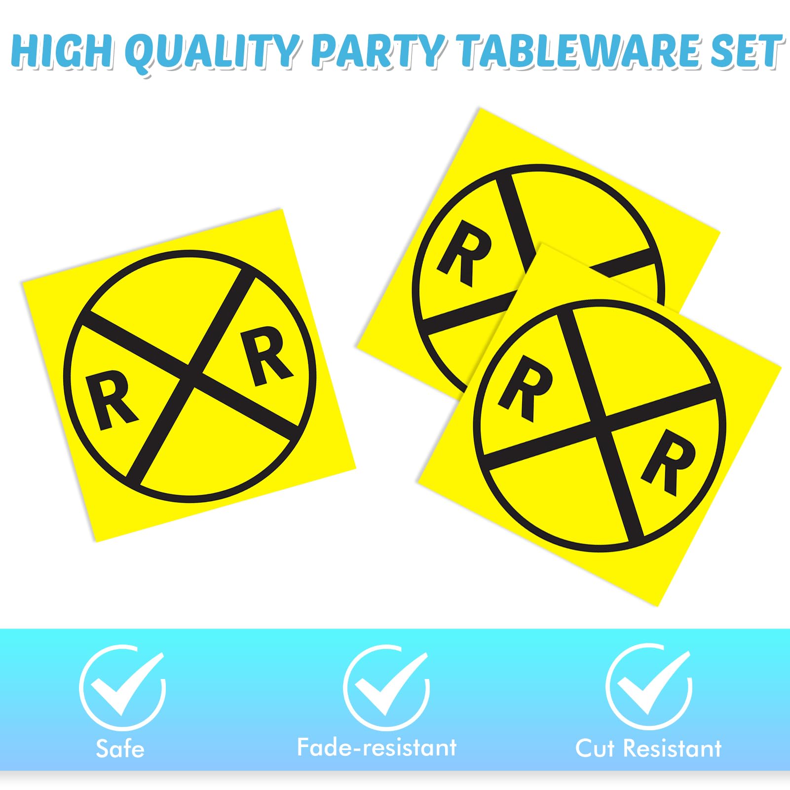 40 PCS Happy Train Party Supplies Train Theme Birthday Decorations Tableware Set Including Plates Napkins for Boys Girl Birthday Baby Shower