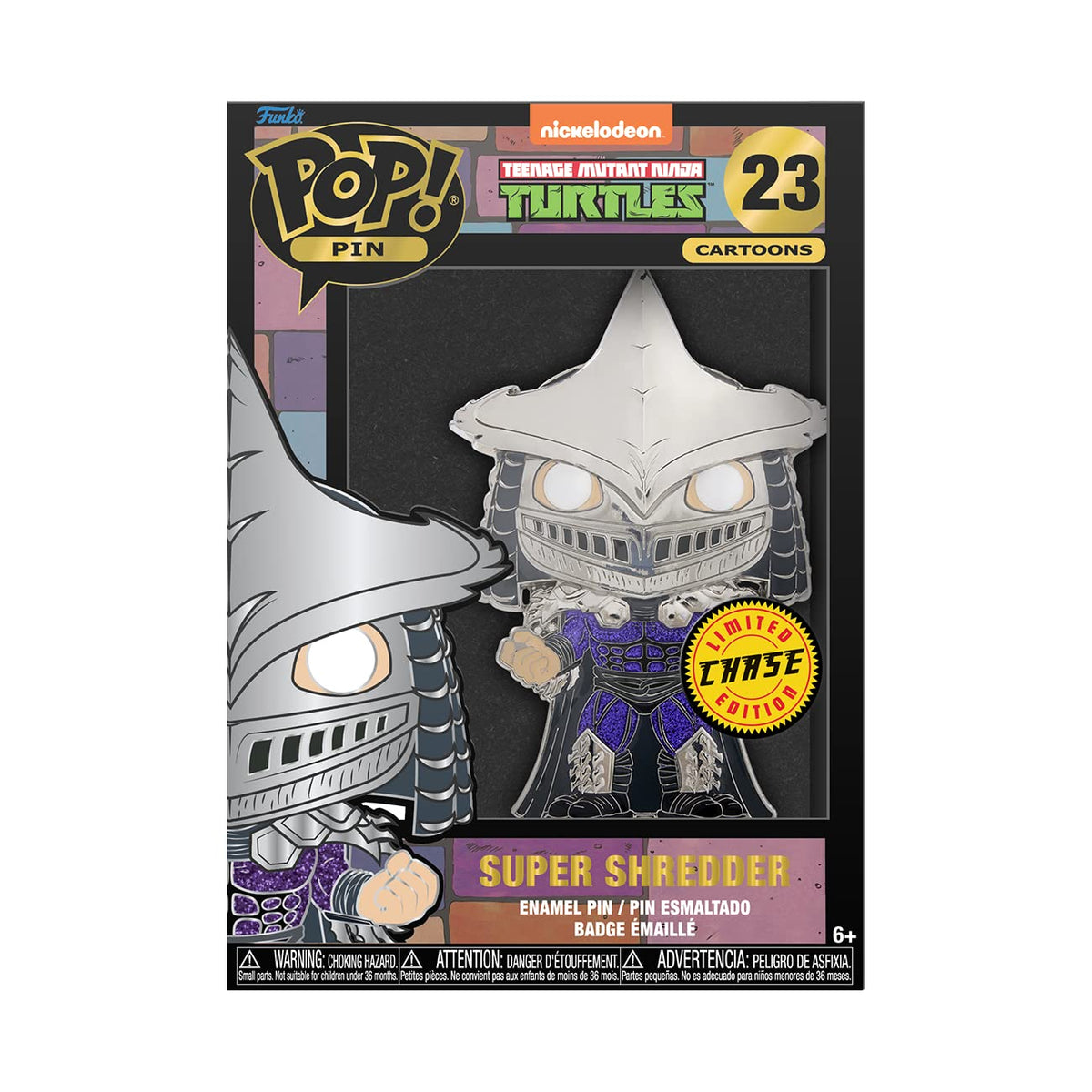 Funko Pop Enamel Pin: Teenage Mutant Ninja Turtles - Super Shredder, Glow in The Dark, Chance of Chase Enamel Pins - Cute Collectable Novelty Brooch