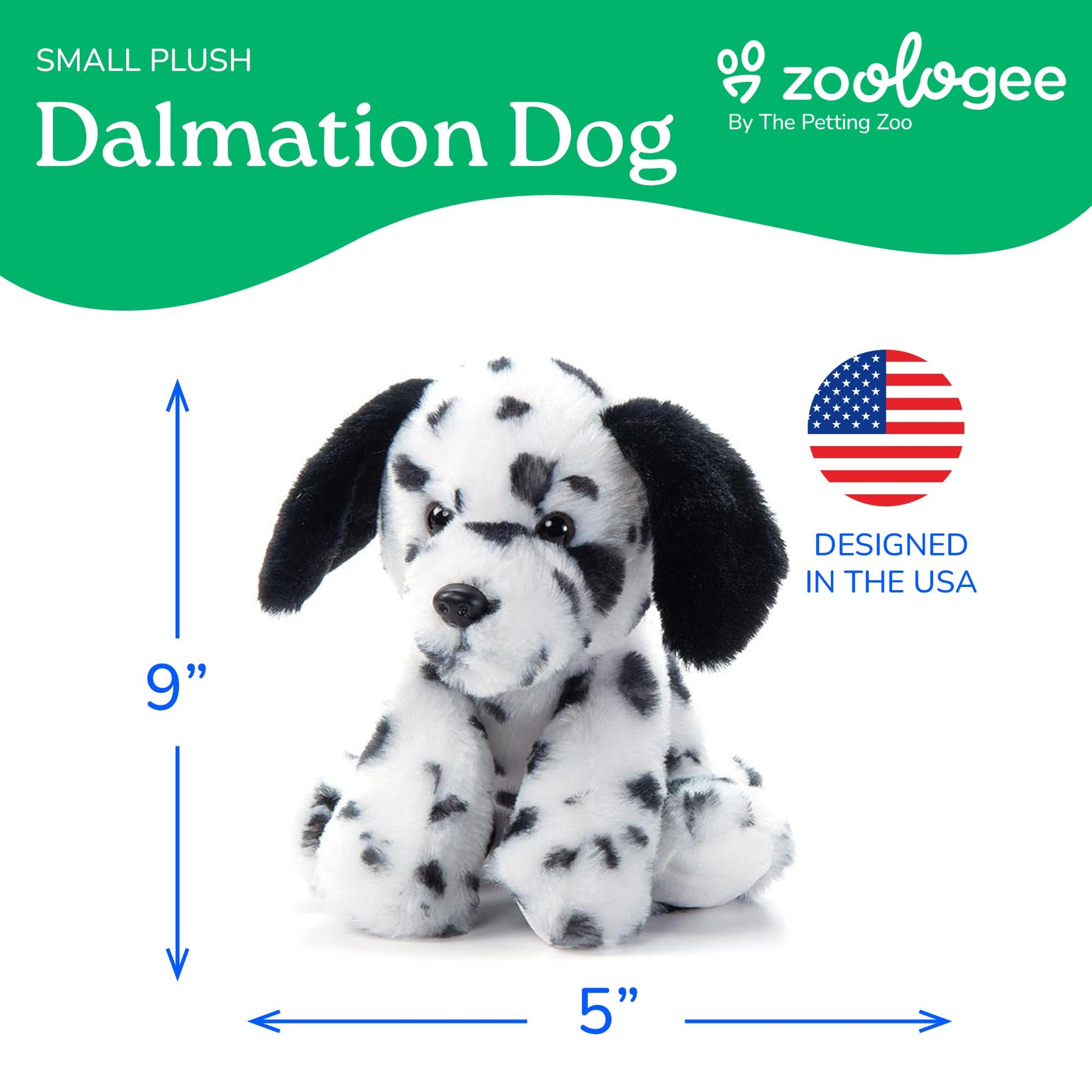 The Petting Zoo Dalmatian Dog Stuffed Animal Plushie, Gifts for Kids, Dog Plush Toy 9 inches