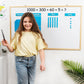 Simply magic 131+4 PCS Jumbo Blue Magnetic Base Ten Blocks for Math + Headings - Math Manipulatives, Base 10 Blocks, Place Value Manipulatives