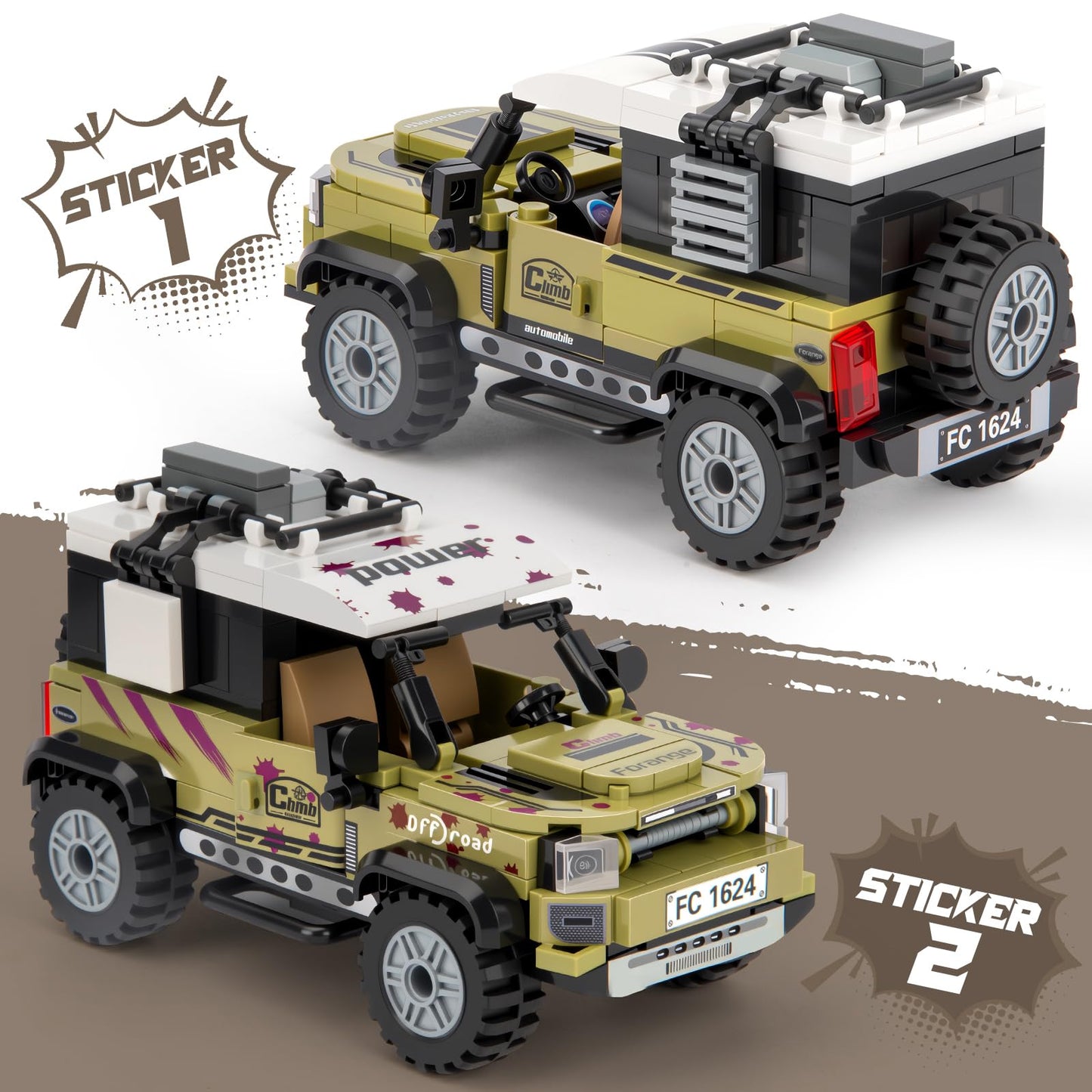 HIGH GODO Off-Road Car Building Set, City Truck Cars Collectible Model Kit, Classic SUV Vehicle Toys, for Adults Teens Age 14+ (311 PCS)