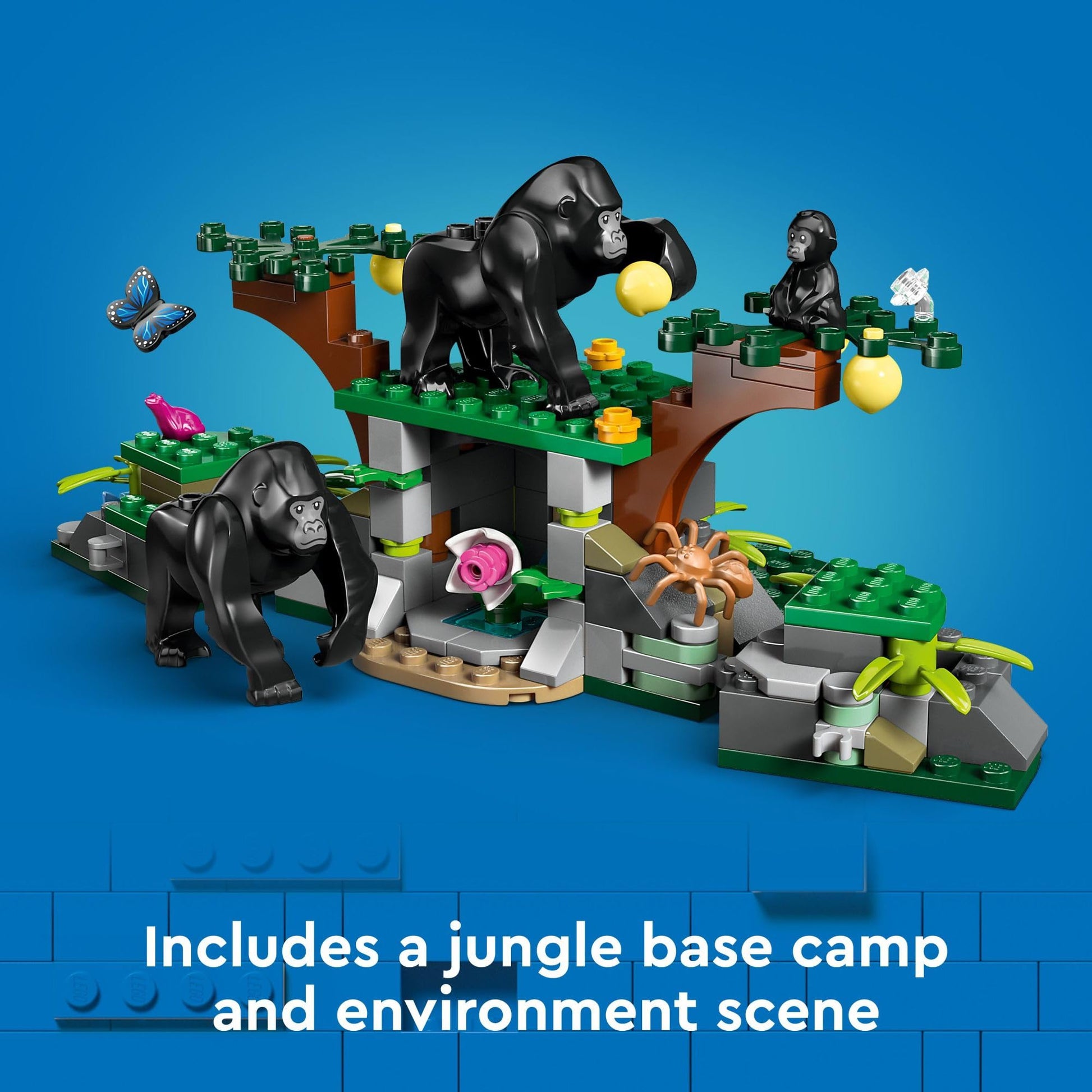 LEGO City Jungle Explorer Helicopter Toy at Base Camp - Kids Toy Adventure Building Set for Boys & Girls, Ages 8+ - with 5 Minifigures & Gorilla