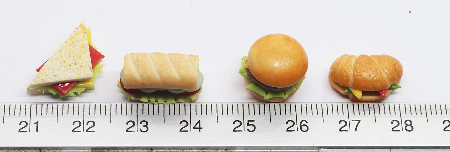 20 Assorted Sandwich, Burger and Croissant Dollhouse Miniature,Dollhouse Accessories for Collectibles