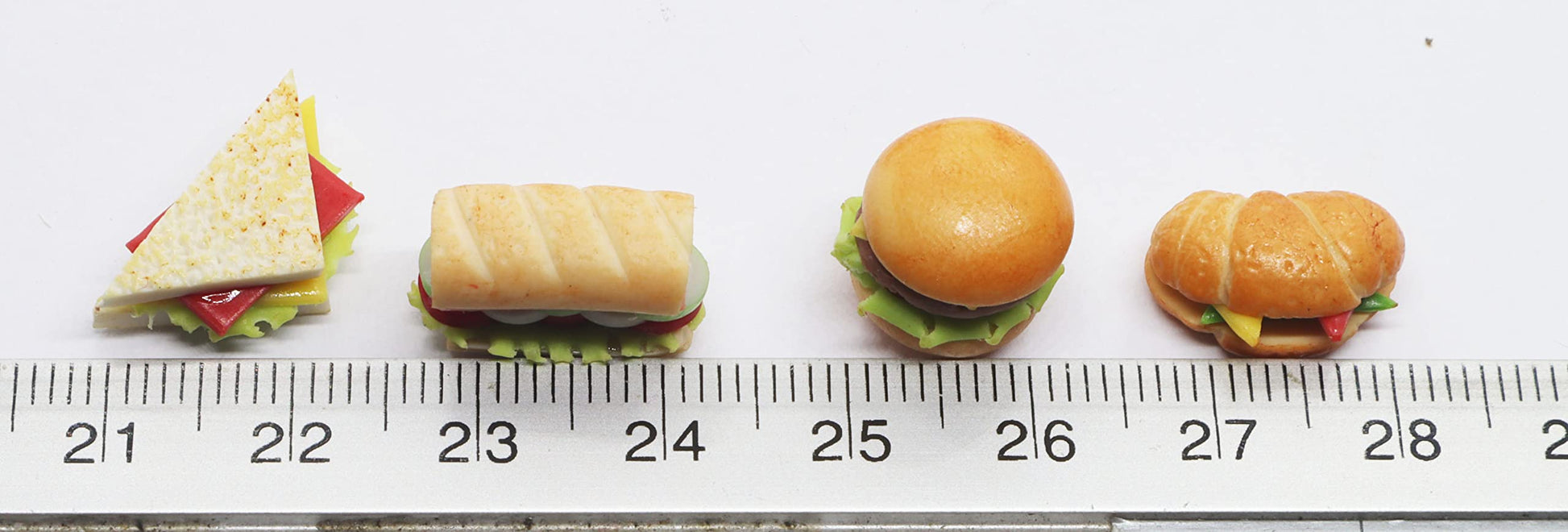 20 Assorted Sandwich, Burger and Croissant Dollhouse Miniature,Dollhouse Accessories for Collectibles