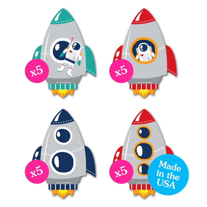 Big Dot of Happiness Blast Off to Outer Space - Astronaut Decorations DIY Rocket Ship Baby Shower or Birthday Party Essentials - Set of 20