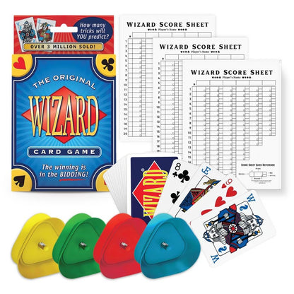 The Original Wizard Cards Game and Card Holder for Playing Cards (4-Pack) - Classic Card Game for Vacations and Game Nights with Hands-Free Cards