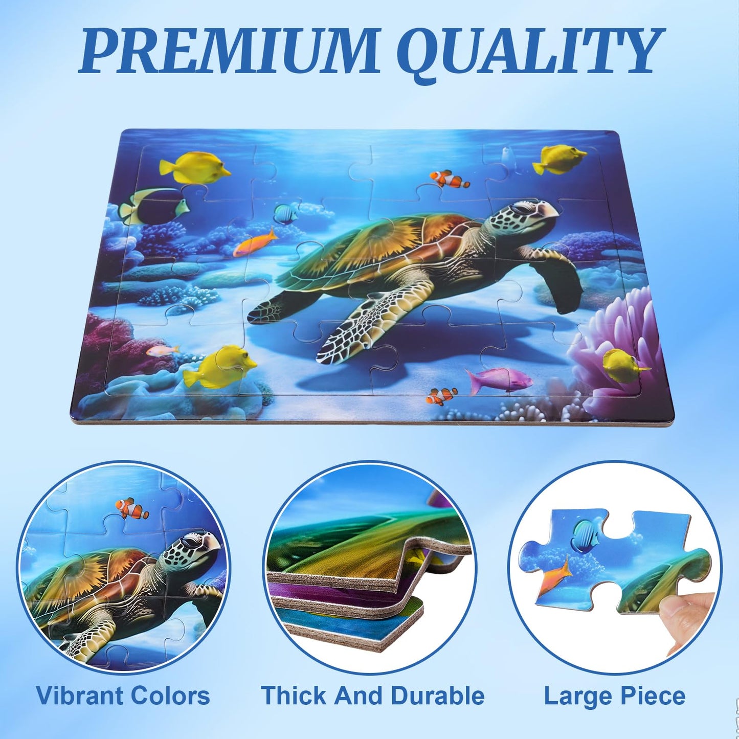 4 Pack 16 Large Piece Puzzles Dementia Alzheimer's Products and Activities - Memory Game for Patients in Nursing Home - Easy Puzzle for Adults