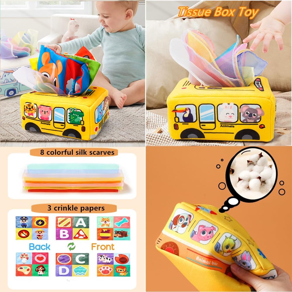 Etyat Baby Toys 6-12 Months, Montessori Toys for 1 Year Old, Silicone Pull String Teether Toy, Stacking Building Blocks Infant Toddler Toy 0-3, Shape