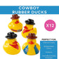 Cowboy Rubber Duckies - Set of 12 - Western Party Toys