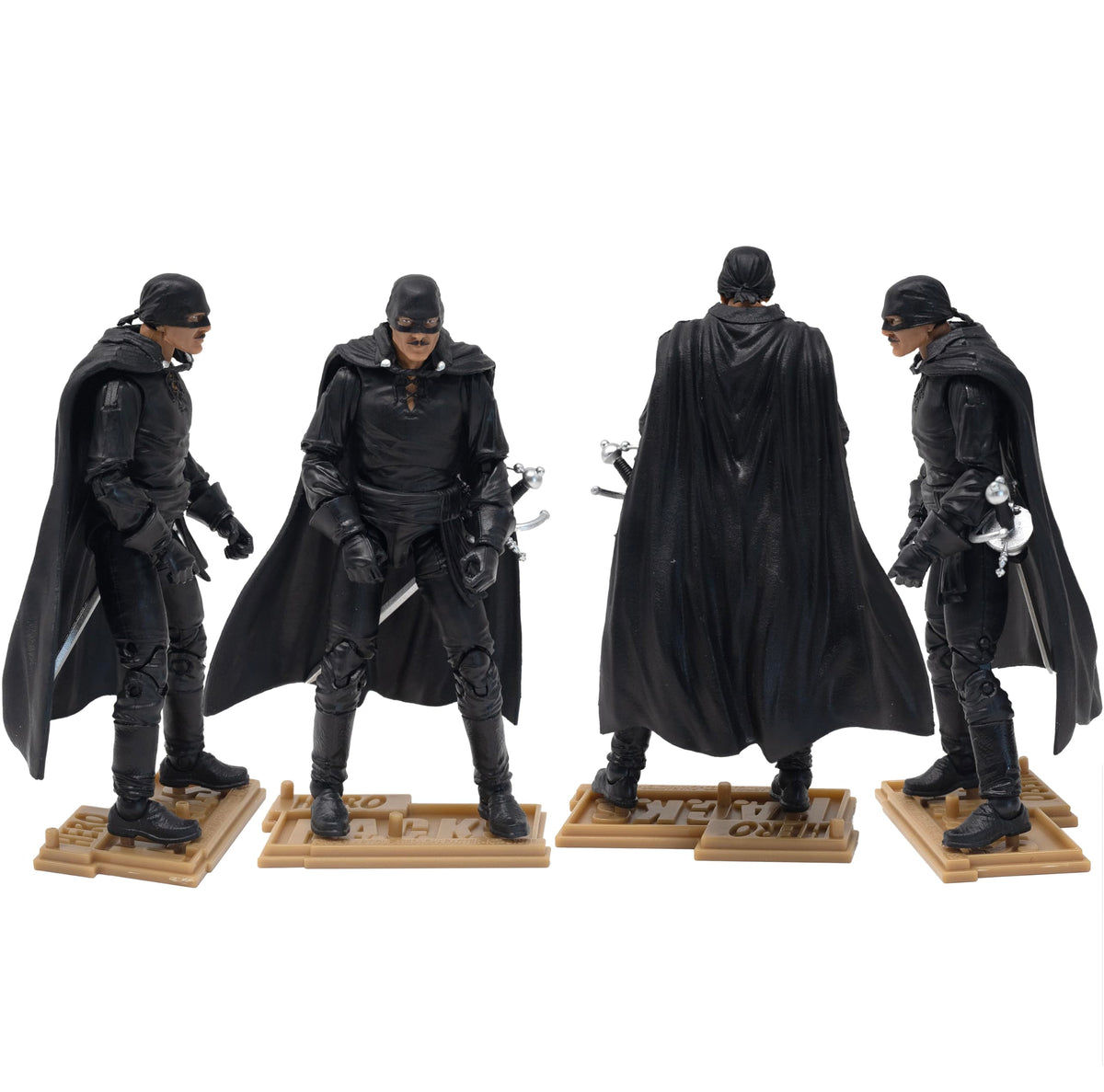 Boss Fight Studio Hero H.A.C.K.S. Zorro, Wave 1 Action Figure - Highly Articulated Figurine with Accessories Including Bullwhip, Rapier, Hat, Cape