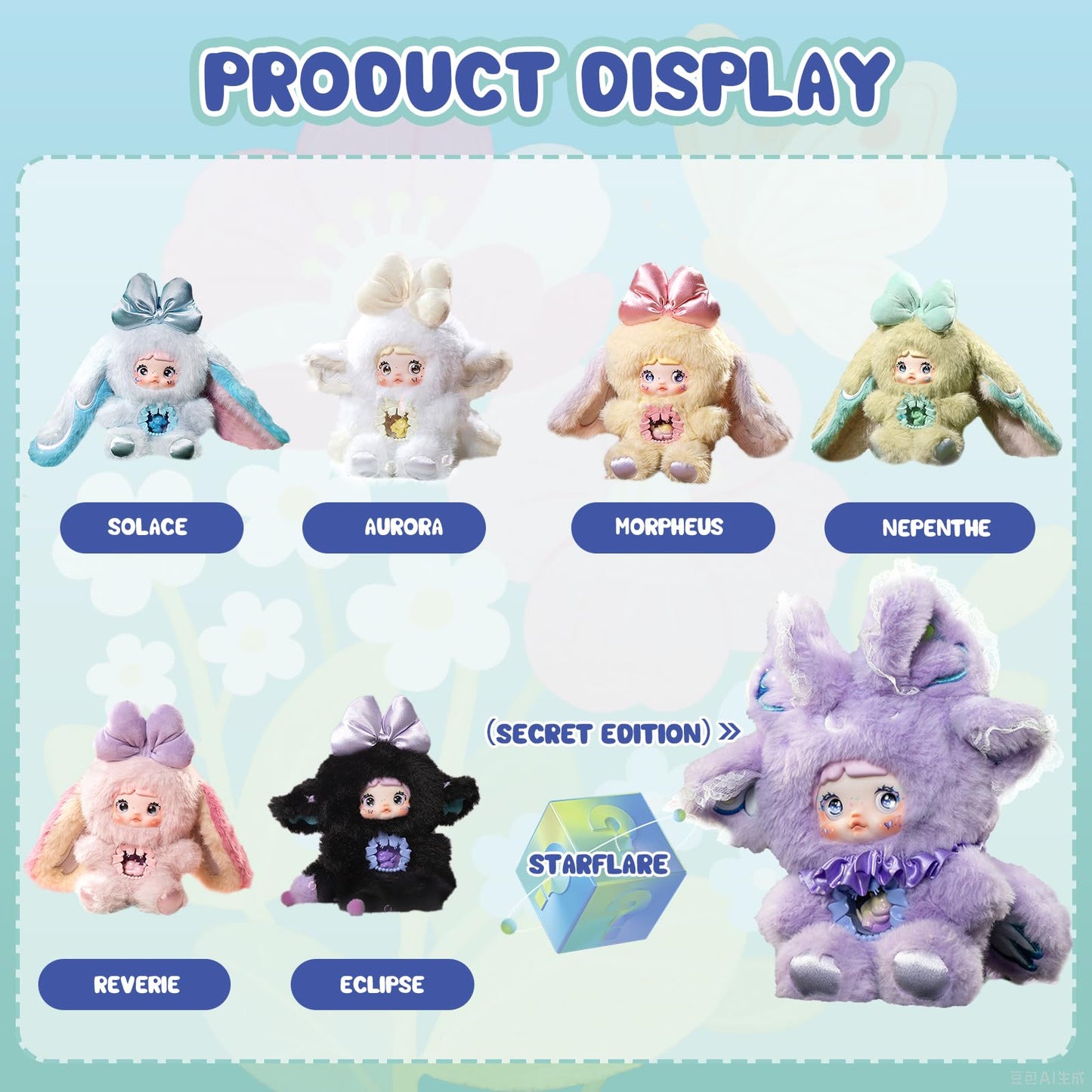 Fantasy World Series Blind Box - 3 Expressions Adorable Toys for Collectors - 8.3IN Random Surprise Doll with Unique Designs, 1PCS(1 of 7 Possible