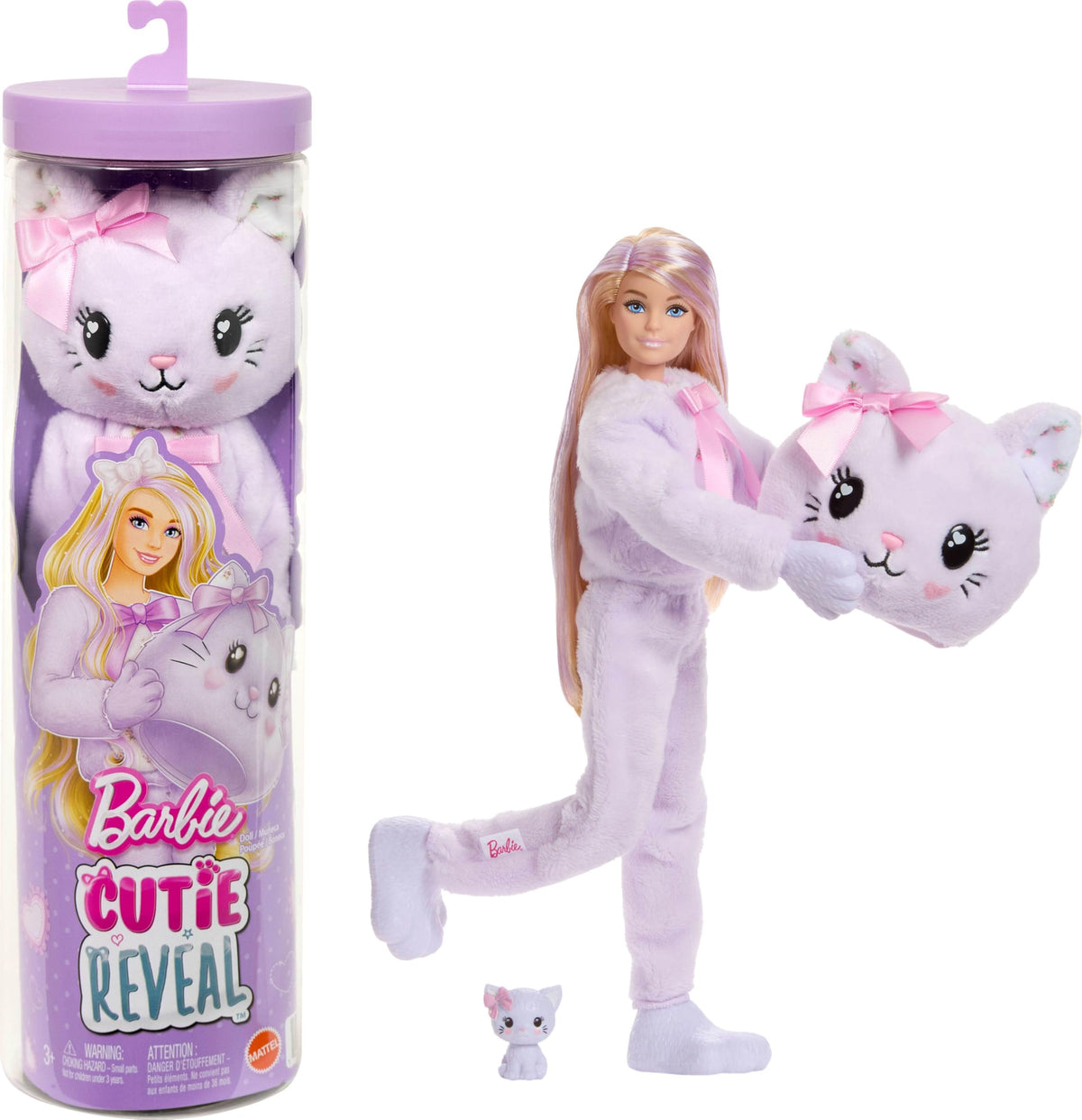 Barbie Cutie Reveal Doll & Accessories, Cuddly Series Kitten