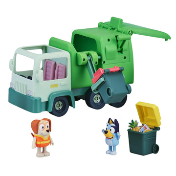 Bluey Garbage Truck - 2.5" Bluey and Bin Man poseable Figures with Playset, Multicolor