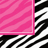 Pink and Zebra Print Beverage Napkins Party Tableware Supply (16 Pack), Multi Color, 5" x 5".