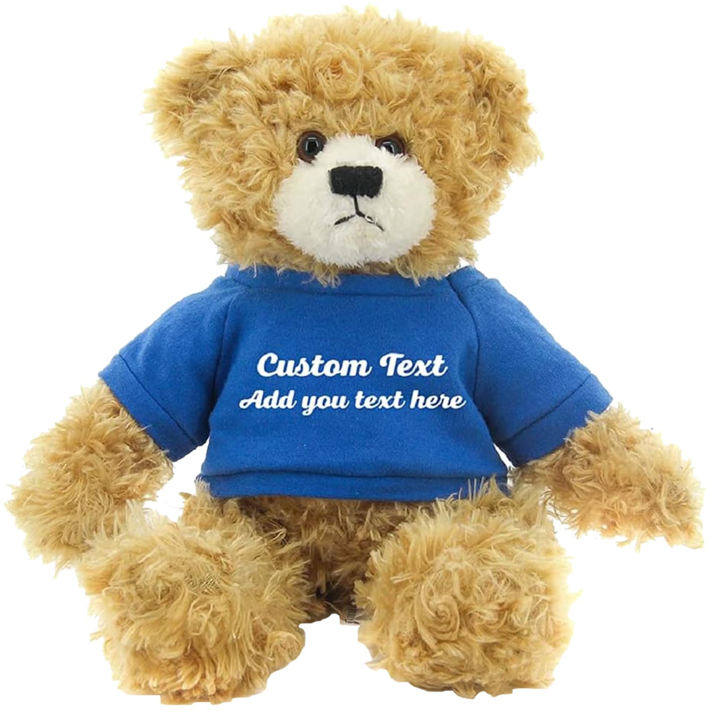 Made By Aliens Customized Beige Brandon Bear - 12 inch Personalized Stuffed Bear Plush Toy - Perfect Custom Shirt Bear Gift for Graduation Valentines