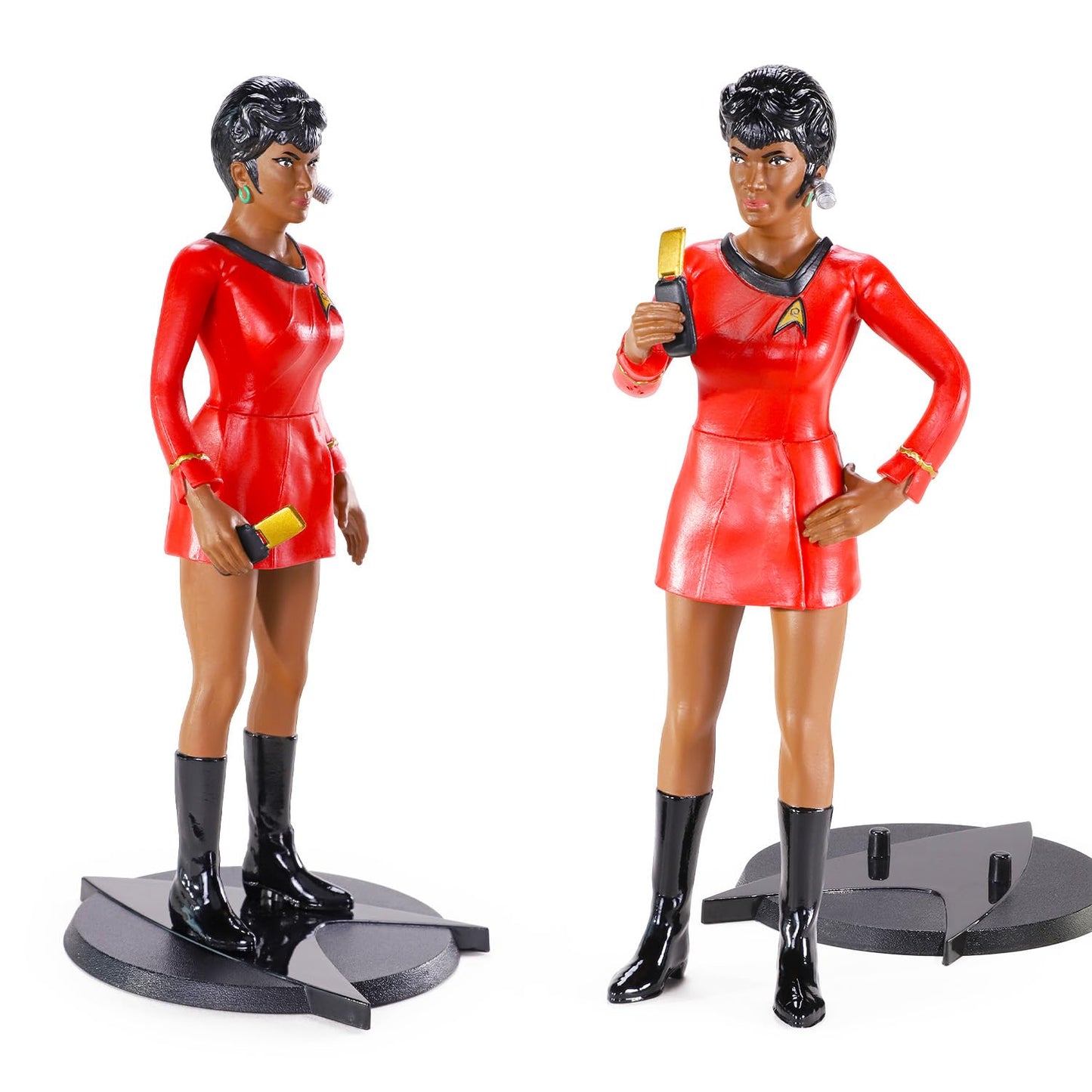 Paramount Star Trek Collectible Figures Set - The Original Series Bundle with 4 Action Figures: Kirk, Spock, McCoy, and Uhura Plus Stickers | 7" Star