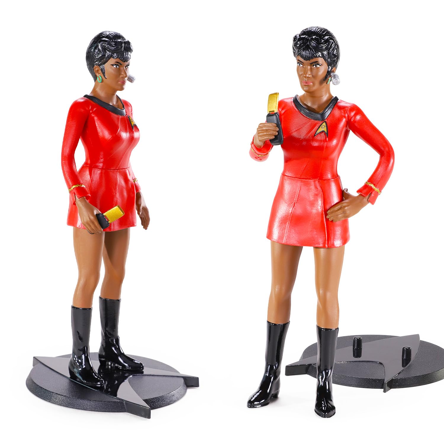 Paramount Star Trek Collectible Figures Set - The Original Series Bundle with 4 Action Figures: Kirk, Spock, McCoy, and Uhura Plus Stickers | 7" Star