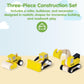 PlanToys® Road Construction Set Wooden Montessori Imaginative and Fine Motor Play Toy | Coordination, Creativity and Social Skill Building Activity |