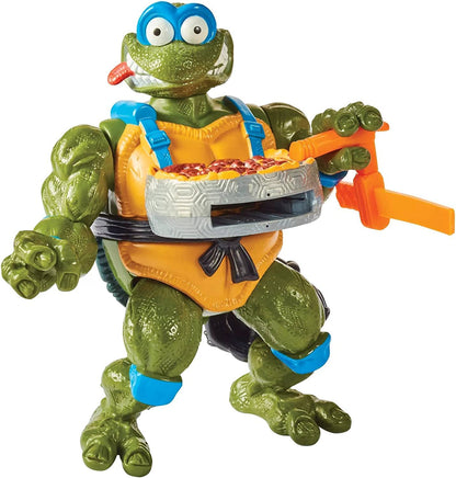 Teenage Mutant Ninja Turtles PlayMates TMNT Pizza Tossin Leo, 5/'' Figure, Launch Pie Discs!