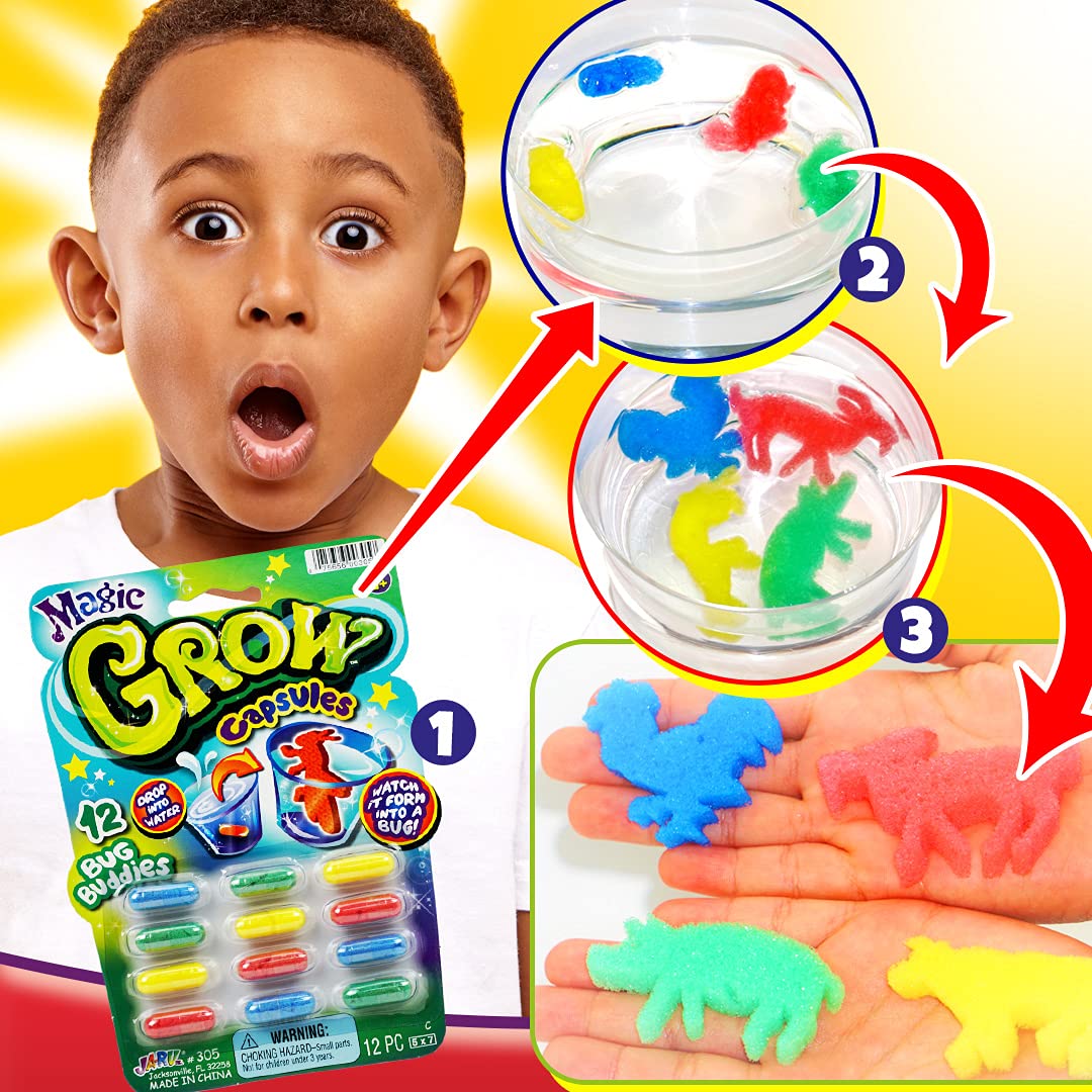 Ja-Ru Magic Grow Capsules, (3 Packs Assorted). Water Growing Animals Capsules. Great Party Favor Kids Toy. Bath Toys for Kids. Fidget Stem Toys. Plus