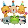 HOLTIOCLAN 6 Pcs Animal Balloons Giant Bear Giraffe Lion Koala Frog Sloth Safari Foil Balloon Jungle Animal Balloons Zoo Wild One Birthday Party Baby