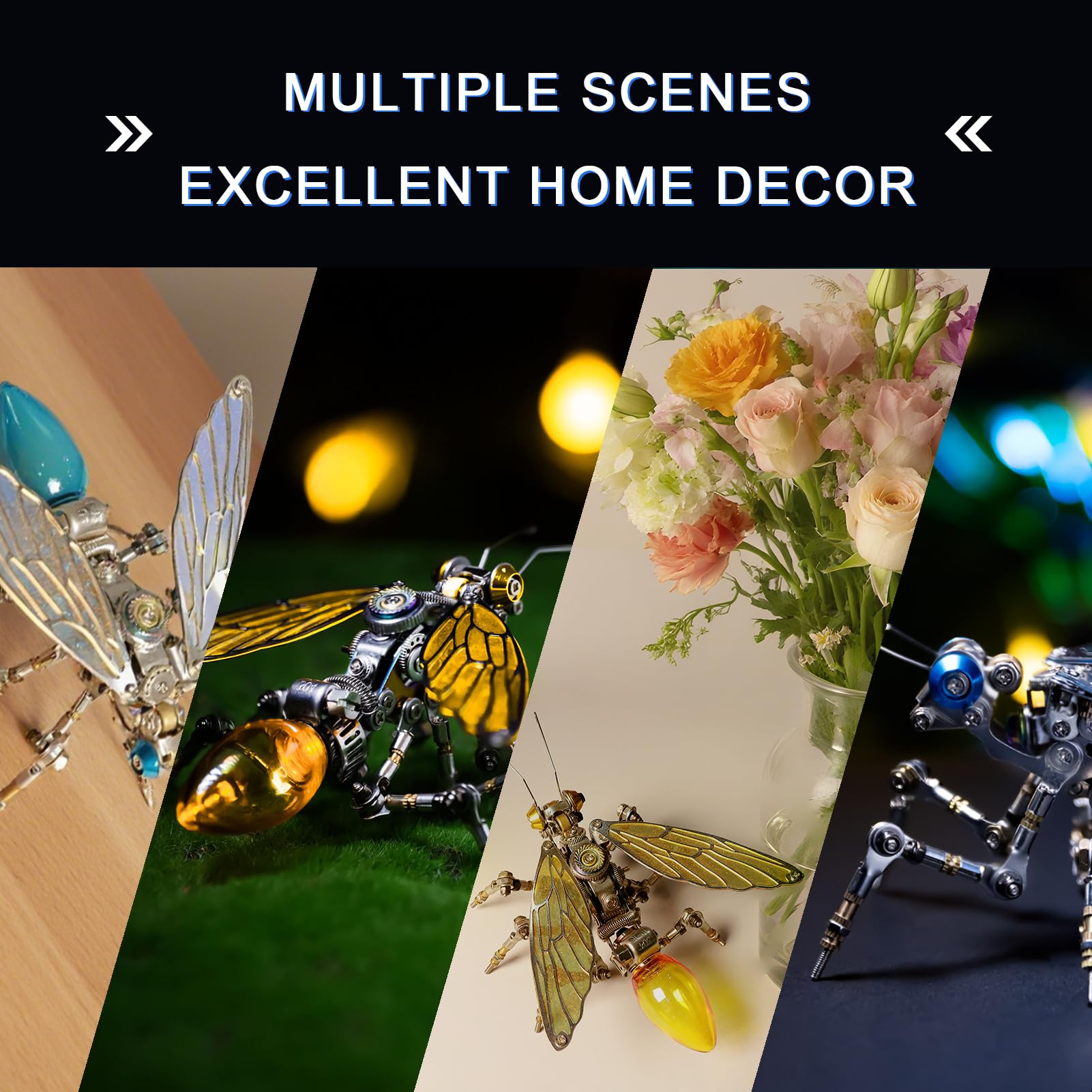 Arcynix Mostarle Glow Ant 3D Metal Puzzle Kit, DIY Assembly Model Firefly Magnetic Light Acrylic Wings, Creative Adult Building Kit Gift