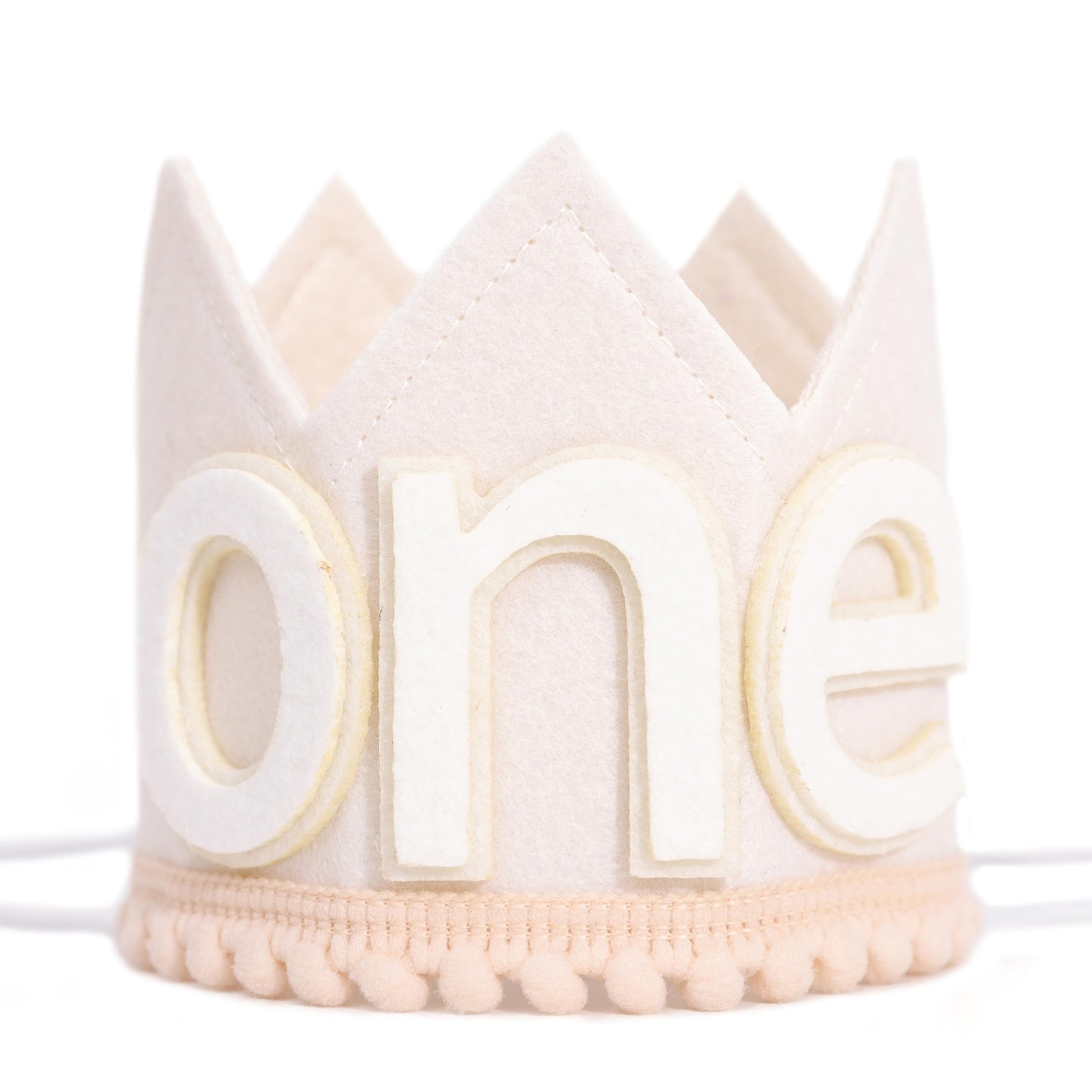 SYESQL Baby 1st Birthday Hat White - One Birthday Crown Hat, First White Hat, Cake Smash Party Hat for Boys/Girls (Baby One Crown)