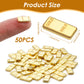 100PCS Tiny Fake Gold Bar for Crafts and Dollhouse Miniatures, Shiny Novelty Item for Fairy Garden, Micro Landscaping, Christmas, and Chinese New Year