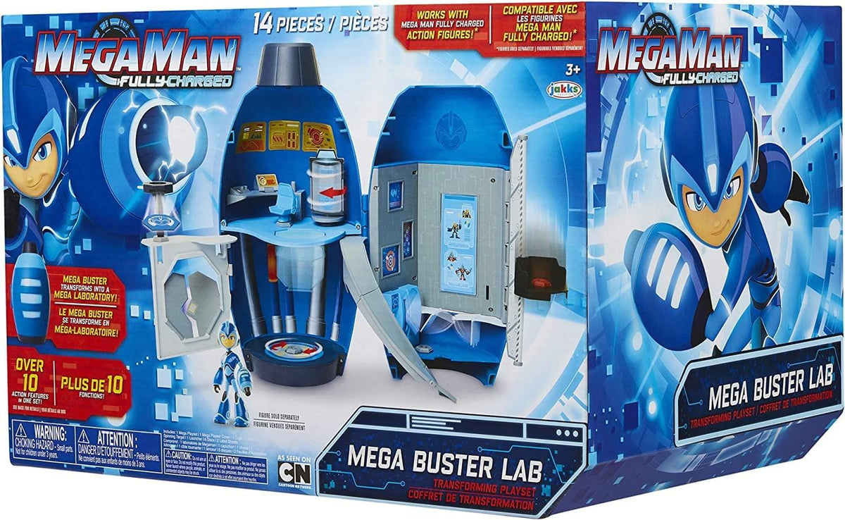 Mega Man: Fully Charged - The Mega Buster Transforming Lab Playset with Over Ten Unique Action Features! Fitsup to Six Figures! Based On The New Show!