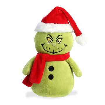 Aurora® Whimsical Dr. Seuss™ Grinch Snowman Stuffed Animal - Officially Licensed Plush for Imaginative Play - Perfect for Kids and Adults - Green 8