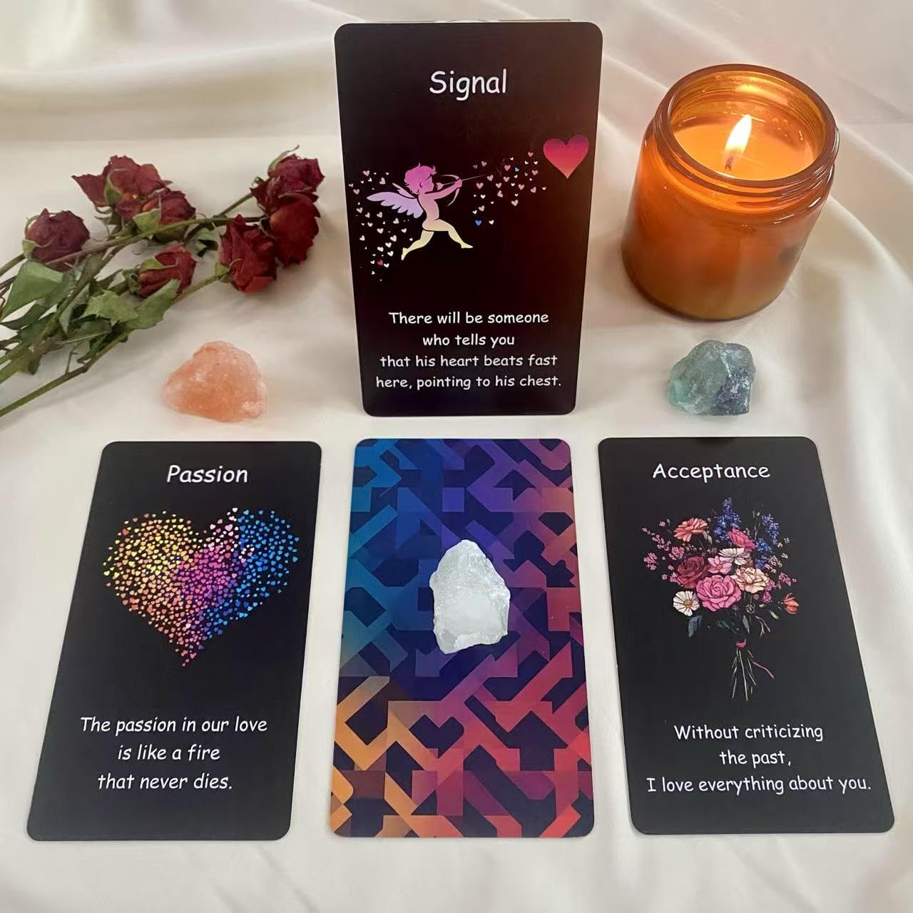 MUILKVY Love Oracle Cards - 60-Card Deck for Relationships, Singles & Beginners | Gain Clarity, Uncover Emotional Barriers, Twin Flame & Soulmate
