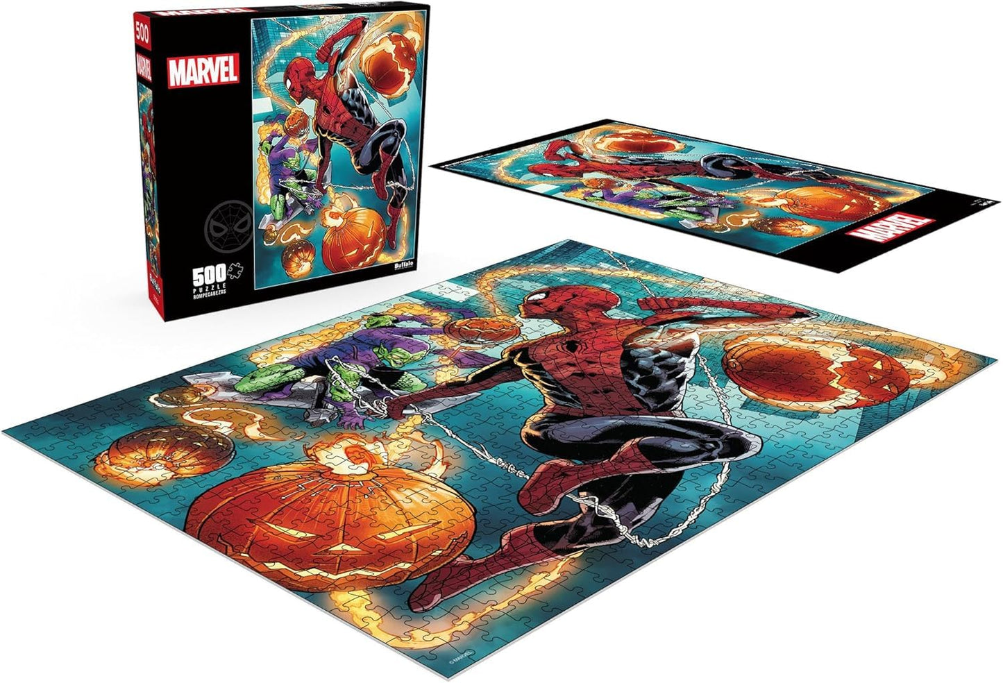 Buffalo Games - Marvel - Spider-Man vs. Green Goblin - 500 Piece Jigsaw Puzzle for Adults -Challenging Puzzle Perfect for Game Nights - Finished Size