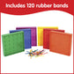 edxeducation Double-Sided Geoboards, Set of 6 with Rubber Bands